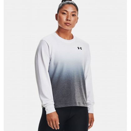 Under Armour Women's Rival Terry Gradient Crew T-Shirts|| تيشيرت أندر آرمر رايفال تيري جرادينت للنساء لون أبيض وأسود