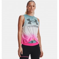 Under Armour Women's Run Anywhere Tank || تيشيرت تانك أندر آرمر رن اني ويير بلا أكمام للنساء لون أخضر وأبيض وزهري