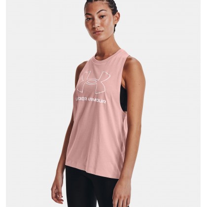 Under Armour Women's Sportstyle Logo Tank || تيشيرت تانك أندر آرمر سبورتستايل لوجو بلا أكمام للنساء لون زهري