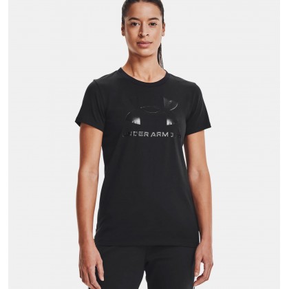 Under Armour Women's Sportstyle Graphic Short Sleeve T-Shirts|| تيشيرت أندر آرمر سبورت ستايل جرافيك بأكمام قصيرة للنساء لون أسود