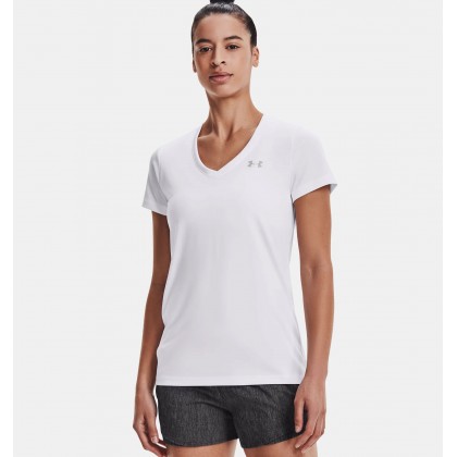 Under Armour Women's UA Tech V-Neck T-Shirt || تيشيرت أندر آرمر تك ياقة في للنساء لون أبيض