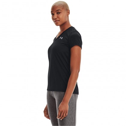 Under Armour Women's UA Tech V-Neck T-Shirt || تيشيرت أندر آرمر تك ياقة V للنساء لون أسود