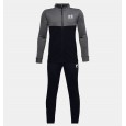 Under Armour Boys' UA Knit Colorblock Tracksuit || بدلة رياضية أندر آرمر نت كلر بلوك للأطفال لون أسود ورمادي