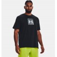 Under Armour Unisex Boxed Heavyweight Short Sleeve T-Shirt || تيشيرت أندر آرمر وكسد هيفي-ويت للرجال والنساء لون أسود