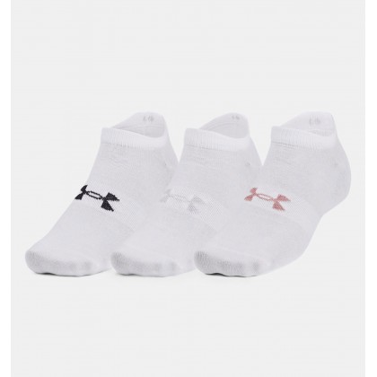 Under Armour Unisex Essential No Show (3-Pack) Socks || جوارب أندر آرمر ايسنشال نو شو للجنسين-3 أزواج لون أبيض