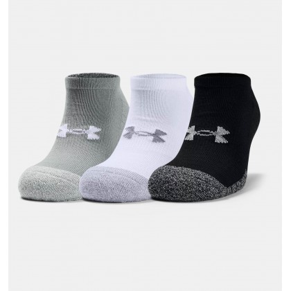 Under Armour Adult HeatGear No Show (3-Pack) Socks || جوارب أندر آرمر ادلت هيت جير نو شو للجنسين-3 أزواج بثلاث ألوان