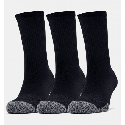 Under Armour Adult HeatGear® Crew (3-Pack) Socks || جوارب أندر آرمر ادلت هيت جير كرو للجنسين-3 أزواج لون أسود