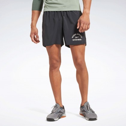 شورت ريبوك جرافيك ويفن للرجال لون أسود || Reebok Men's Training Graphic Woven Shorts - Black 