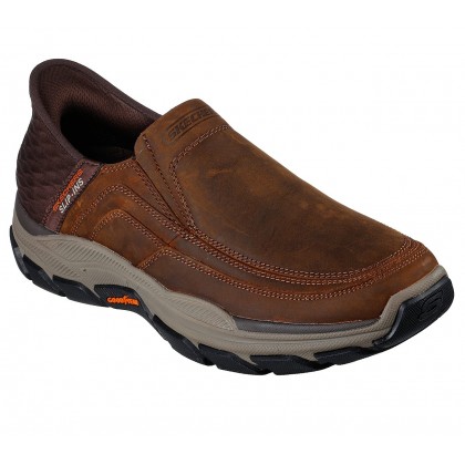 حذاء سكيتشرز سليب انس: ريسبيكتد - ايليجن للرجال لون بني || Skechers Men's Slip-ins RF: Respected - Elgin Shoes