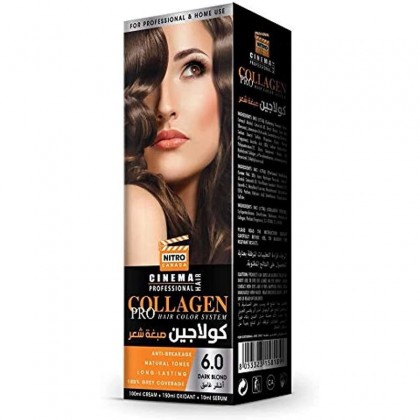 كولاجين صبغة شعر لون أشقر غامق درجة 6.0 || COLLAGEN PRO HAIR COLOR SYSTEM