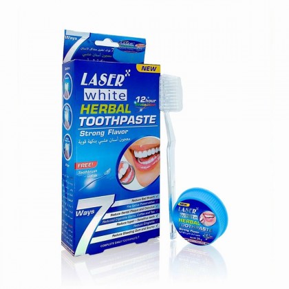 مسحوق أسنان عشبي بنكهة قوية حجم 25 غم || Herbal Toothpaste by Laser White