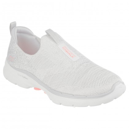 حذاء سكيتشرز جو ووك 6- جليمرينغ ووكينغ للنساء لون رمادي || Skechers Women's Go Walk 6 Glimmering Walking Shoes