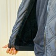 سترة بوليستر مبطنة فرو شتوية رجالية لون أسود ورمادي || Winter Polyester Fill Quilted Vest Jacket with Sleeves and Hood