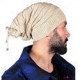 قبعة صوف بتصميم فضفاض للجنسين لون بيج || Knit Slouchy Beanie