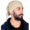 قبعة صوف بتصميم فضفاض للجنسين لون بيج || Knit Slouchy Beanie