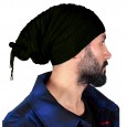 قبعة صوف بتصميم فضفاض للجنسين لون أسود || Knit Slouchy Beanie