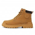 Fashion Men's High-top Leather Martin Boots - حذاء جلد شتوي بكعب عالي للرجال لون رملي