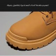 Fashion Men's High-top Leather Martin Boots - حذاء جلد شتوي بكعب عالي للرجال لون رملي