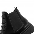 Fashion Men's High-top Leather Martin Boots - حذاء جلد شتوي بكعب عالي للرجال لون أسود