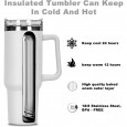 كوب ستانلس معزول ع مقبض ومصاصة حجم 120 مل لون أسود- Stainless Steel Insulation Cup