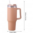 كوب ستانلس معزول ع مقبض ومصاصة حجم 120 مل لون بيج- Stainless Steel Insulation Cup