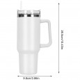 كوب ستانلس معزول ع مقبض ومصاصة حجم 120 مل لون أبيض - Stainless Steel Insulation Cup