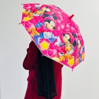 شمسية (مظلة) بتصميم ميكي ماوس مع صفارة للأطفال لون فوشي- Disney Kids with Mickey Mouse Umbrella