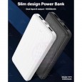 بور بانك سمارت حجم 10000 ميلي أمبير- ساعة لون أسود- Smart Ultra Thin Slim Design Power Bank 10000mAh