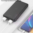 بور بانك سمارت حجم 10000 ميلي أمبير- ساعة لون أسود- Smart Ultra Thin Slim Design Power Bank 10000mAh