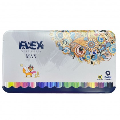 ألوان خشبية عدد 72 لون بعلبة حديد-FLEX MAX BOX 3122