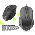 ماوس ضوئي سلكي للألعاب لون أسود- Forev FV-55 USB Gaming Mouse