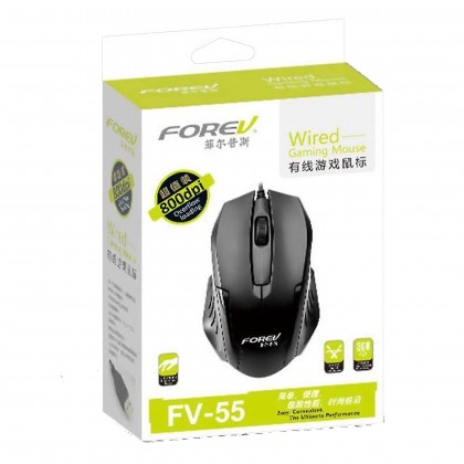 ماوس ضوئي سلكي للألعاب لون أسود- Forev FV-55 USB Gaming Mouse