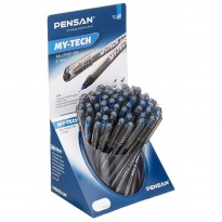 مجموعة أقلام حبر جاف بنسان مقاس 0.7 لون أزرق-Pensan My-Tech 0.7mm Pen - Pack Of 60 Blue