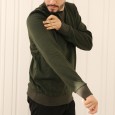 تيشيرت فليس صوف لون زيتي-Sami Boutique Men's Fleece T-shirt