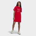 adidas Womens' Marimekko Trefoil Print Infill Tee Dress- تيشيرت طويل اديداس للنساء لون أحمر