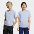 adidas Unisex Running AEROREADY 3-Stripes Tee Blueتيشيرت اديداس 3 خطوط للأطفال للجنسين 