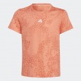 adidas AEROREADY 3-Stripes Allover Print Tee - Orange تيشيرت اديداس للأطفال لون برتقالي