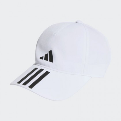 adidas 3-Stripes AEROREADY Running Training Baseball Cap - White- طاقية اديداس اروريدي ثلاث خطوط للجنسين لون ابيض