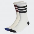 adidas Unisex Premium Mid Crew Socks 2 Pairs - White- جوارب اديداس بريميوم ميد كرو (زوجين) للجنسين لون أبيض