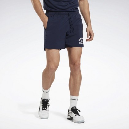 Reebok Men's Training Graphic Woven Shorts- شورت ريبوك جرافيك ويفن للرجال لون كحلي