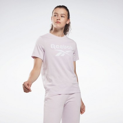 Reebok Womens' Identity Big Logo T-Shirt- تيشيرت ريبوك للنساء لون زهري