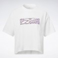 Reebok Women's Training Essentials Graphic T-Shirt- تيشيرت ريبوك جرافيك للنساء لون أبيض