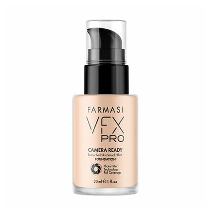 كريم أساس في اف اكس برو سائل من فارماسي درجة 03 حجم 30 مل -Farmasi Make Up Vfx Pro Camera Ready Foundation - 03 Warm Ivory