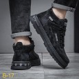 حذاء فاشن كاجوال رياضي لون أسود- Fashion Men's Casual Mid-high Top Lace-up Shoes