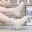 حذاء فاشن كاجوال رقبة عالية بسحاب للنساء لون بيج- Fashion Women's Casual high Shoes