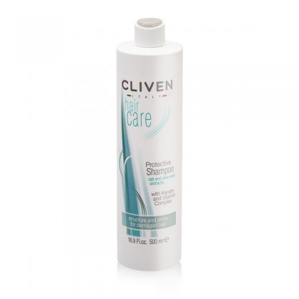 شامبو كليفن الكيراتين والفيتامينات حجم 500 مل- Cliven Protective Shampoo Structure and shine for DAMAGED HAIR 500 ML