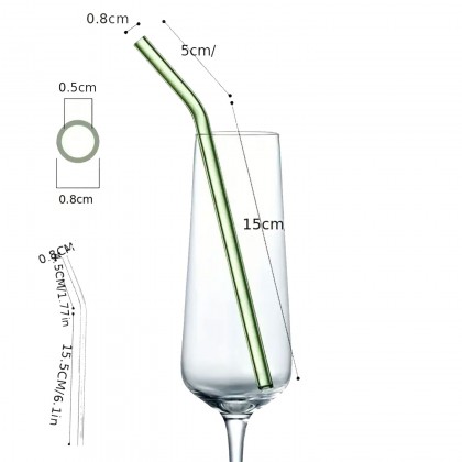 مصاصة زجاجية شفاف قابلة لإعادة الاستخدام قطعة واحدة