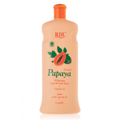 لوشن مبيض لليدين والجسم من ار دي ال حجم 600 مل - Papaya Whitening hand & Body Lotion By RDL 600 ML