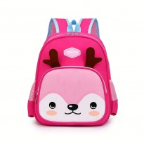 Children's backpack Kindergarten  - شنطة روضة صغير حجم 12 انش لون  زهري غامق
