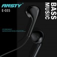 سماعة اذن سلكية من انستي لون أسود- ANSTY E-035 Super Bass Stereo Ergonomics Headset 3.5mm